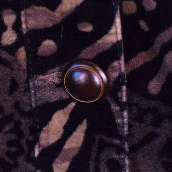 Vintage Tribal Women's Cotton Animal Print Paisley Jacket Fall Winter - Size 8 - Picture 8 of 10